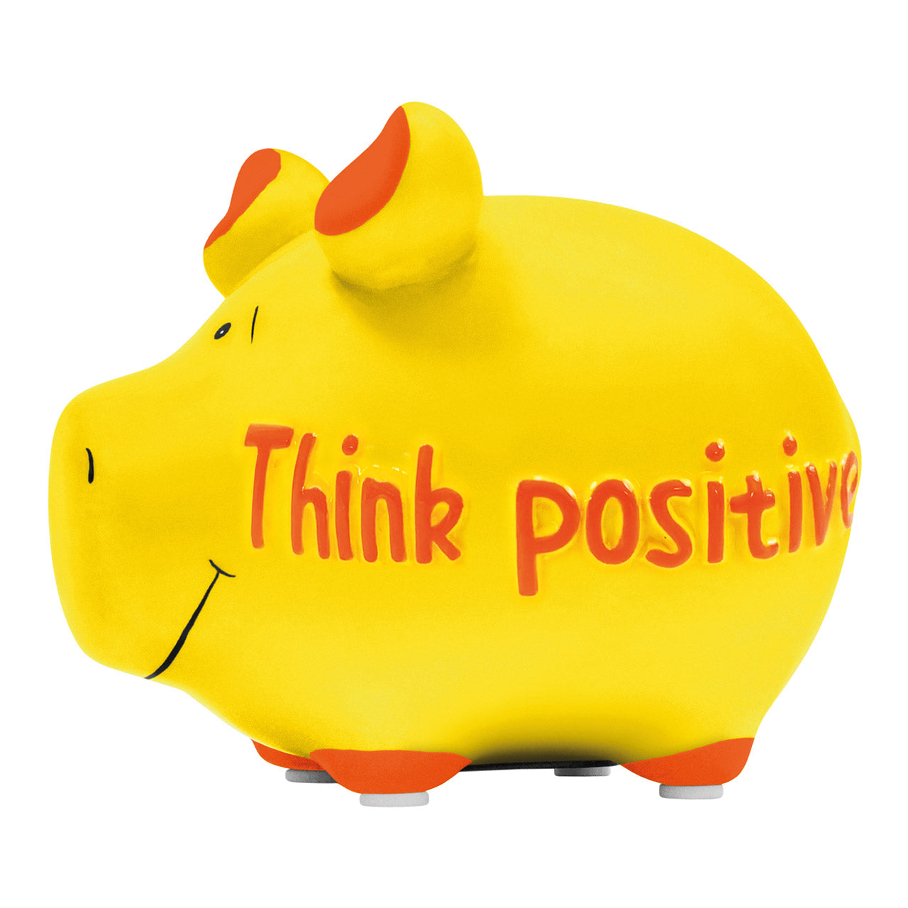Sparschwein Company Think Positive salvadanaio maialino piccolo giallo