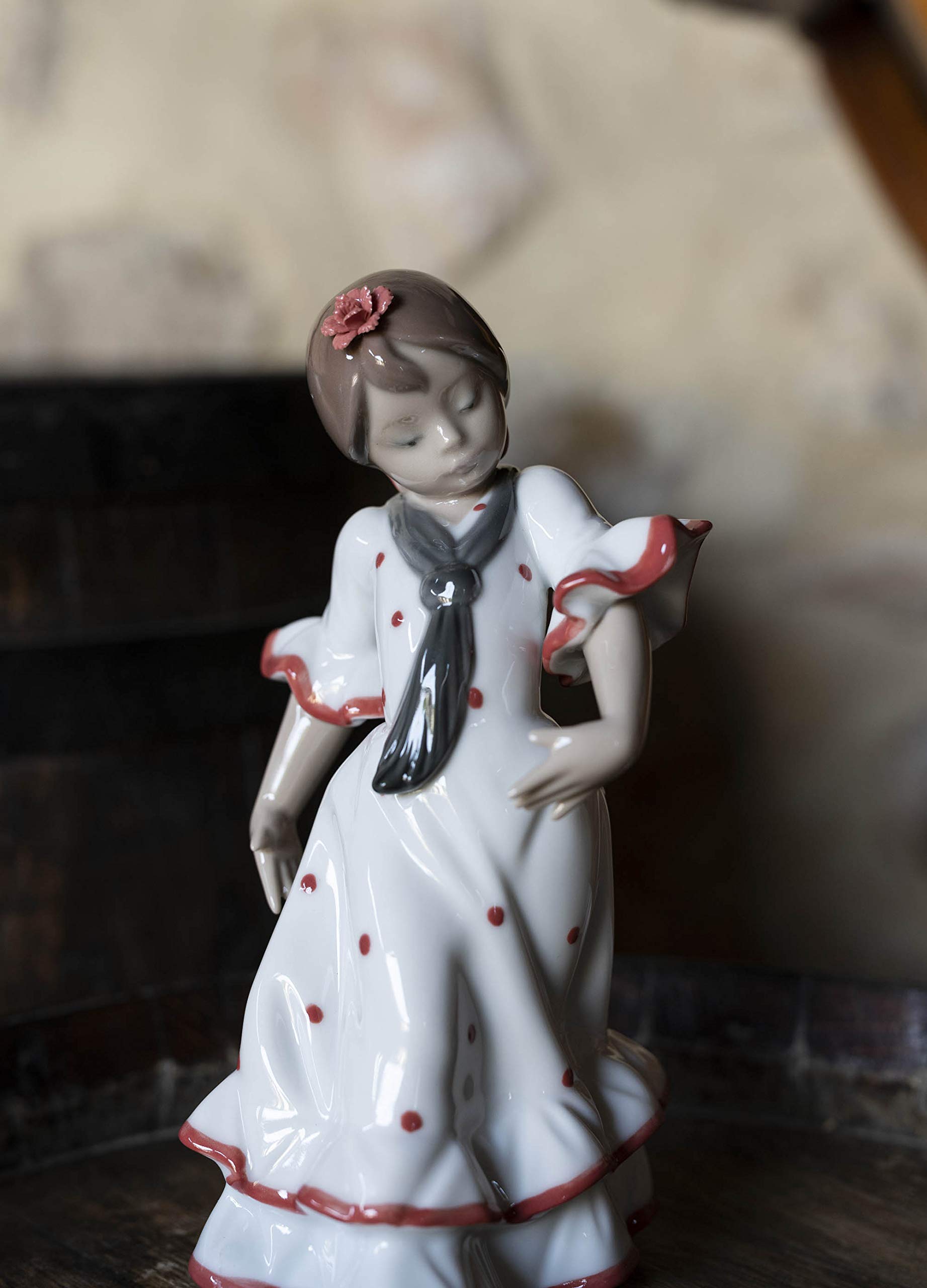 Lladró Ballerina scultura bambina rosso pois porcellana 17 cm
