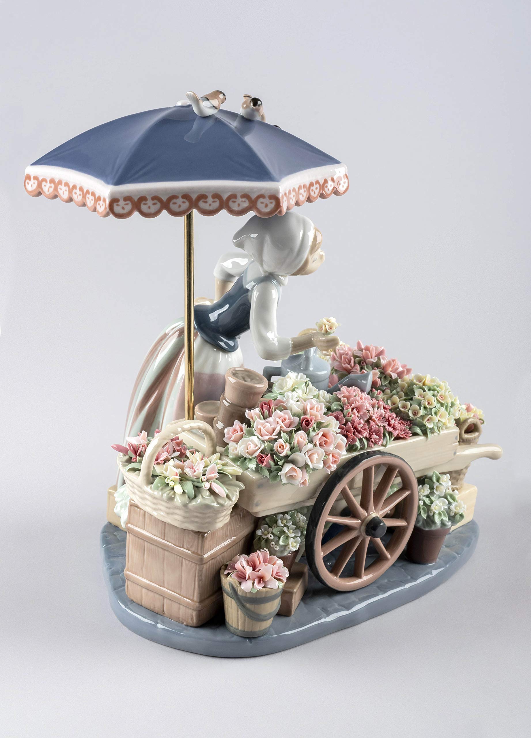 Lladró Donna Fioraia scultura alta porcellana fiori