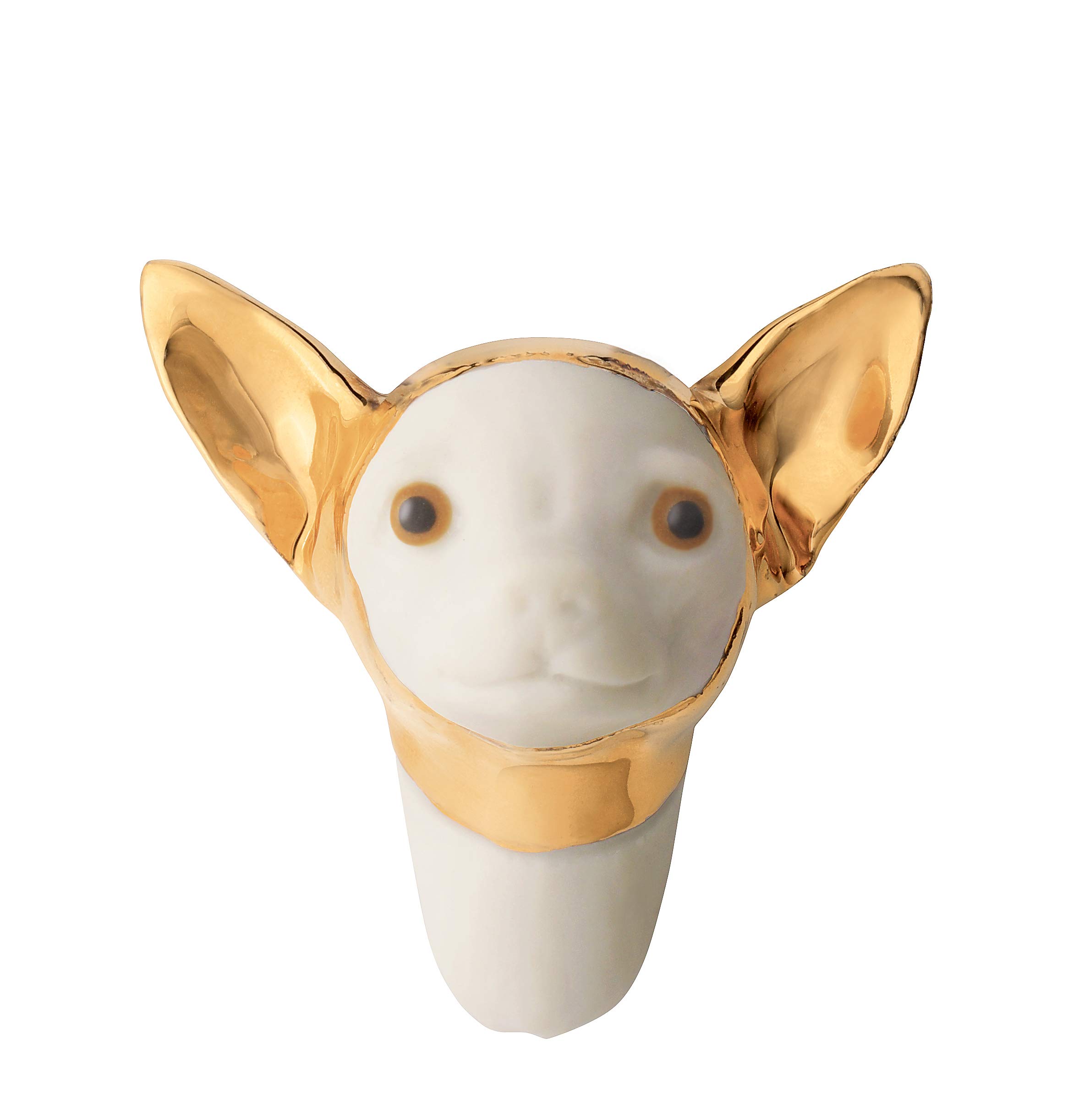Lladró Chihuahua Mascherato ciondolo porcellana lustro oro