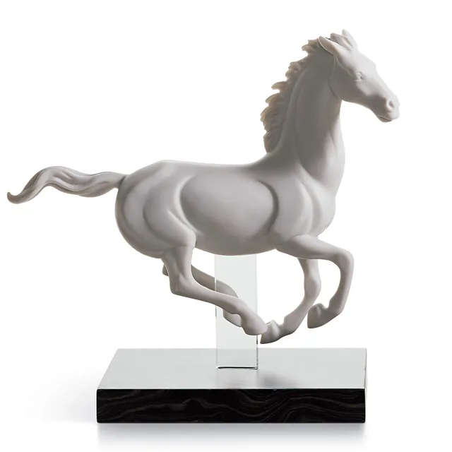 Lladró Sculture Cavallo Galoppo IV statuetta porcellana bianca