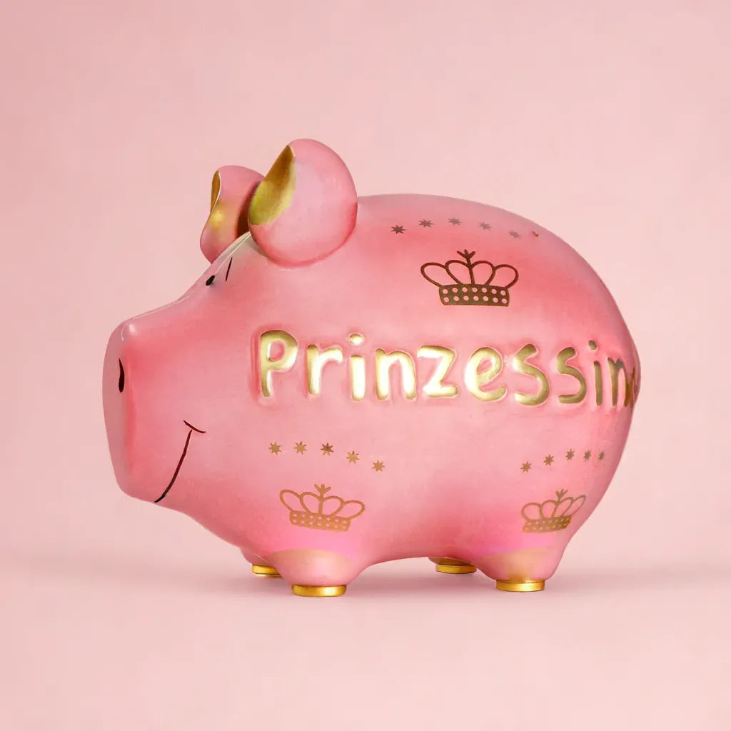 Sparschwein Kleinschweine Prinzessin salvadanaio rosa ceramica