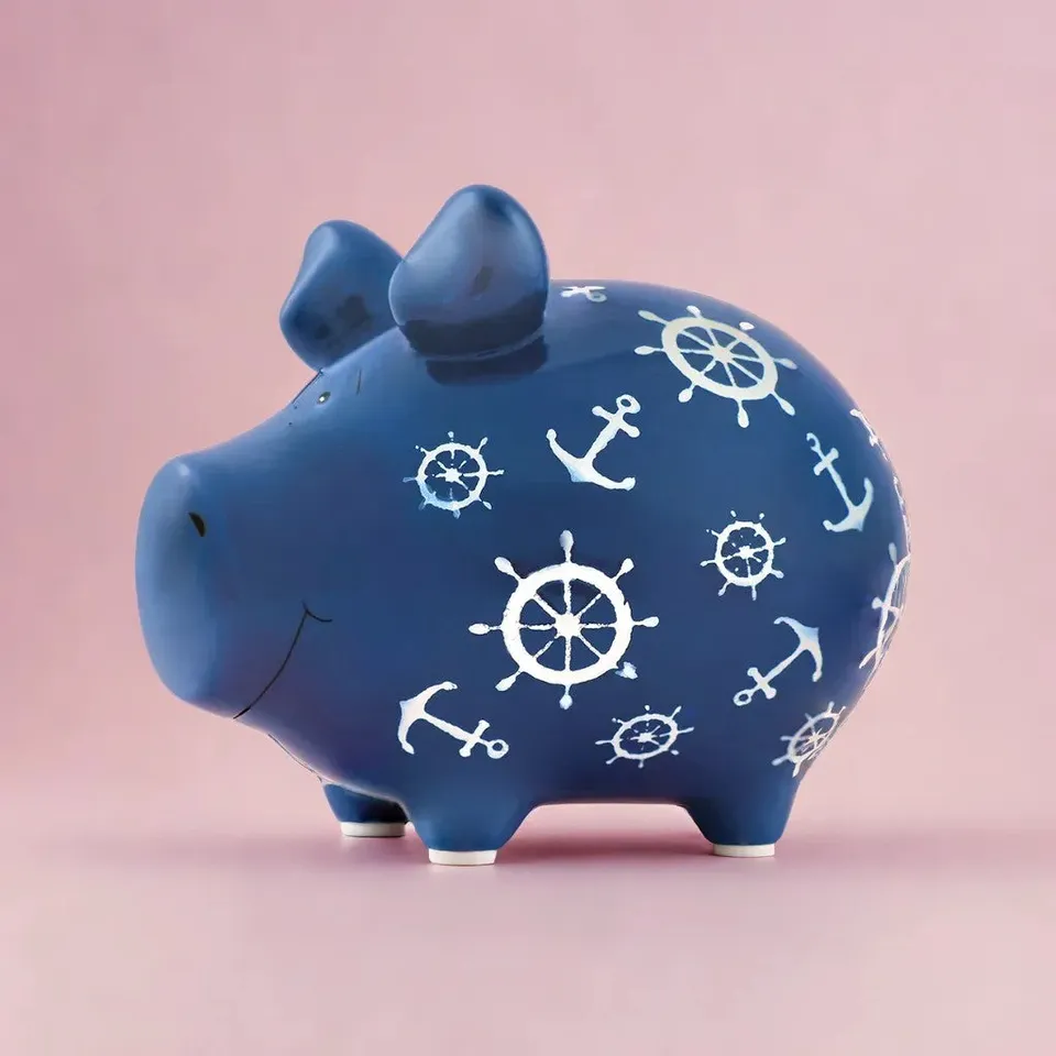 Sparschwein Company Nautilus salvadanaio maialino piccolo blu mare