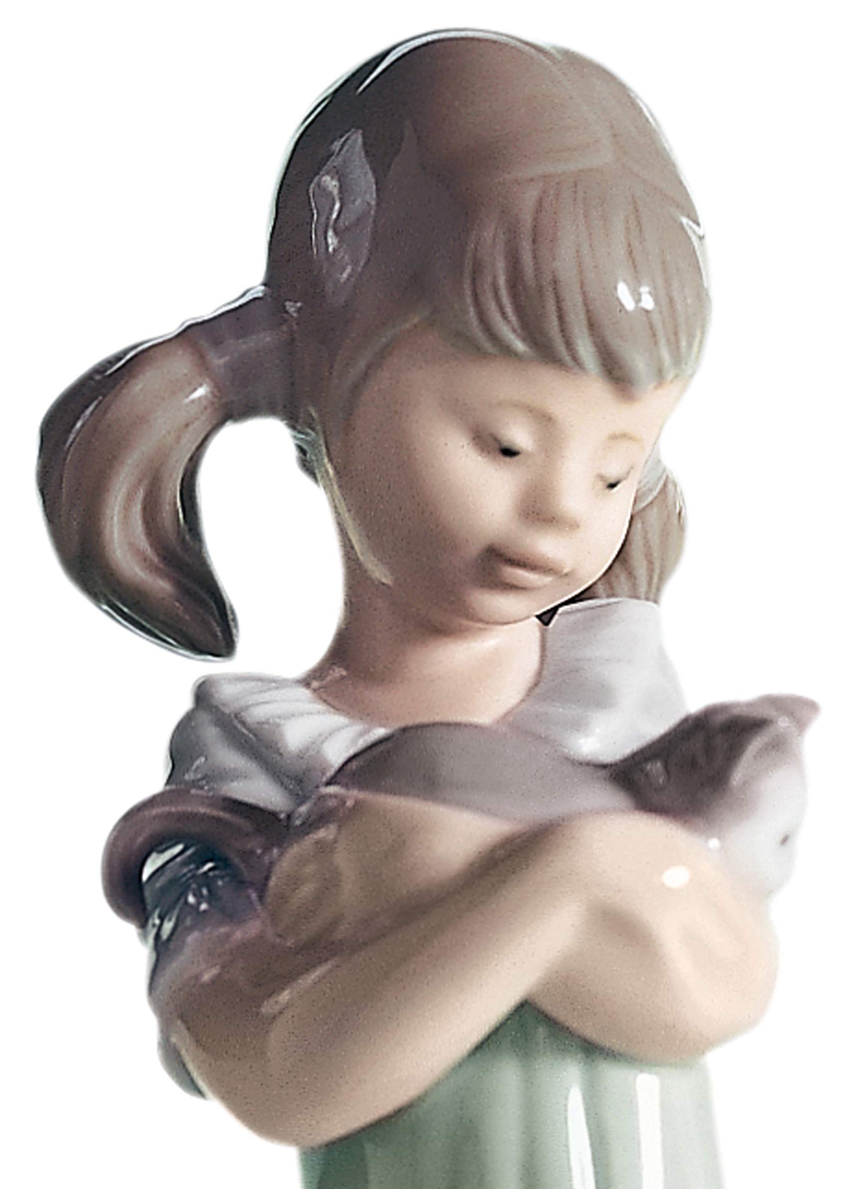 Lladró Sculture Ragazza con Gattini figurina porcellana