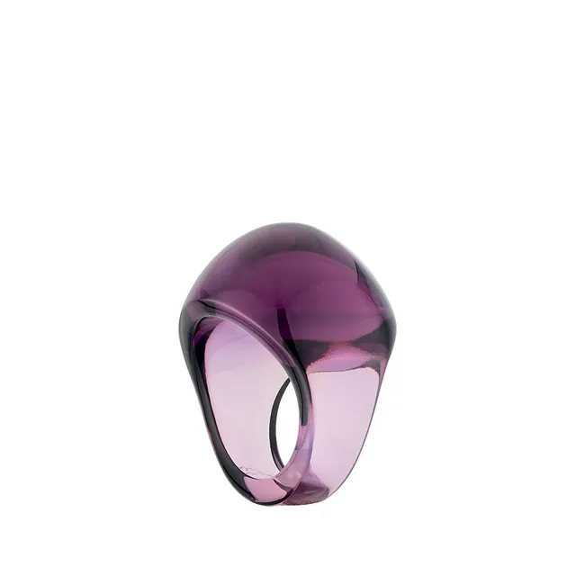 René Lalique Cabochon anello cristallo 49 viola