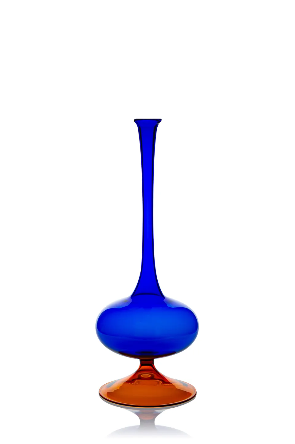 Vaporetto Passione vaso bottiglia 26 cm blu e arancione