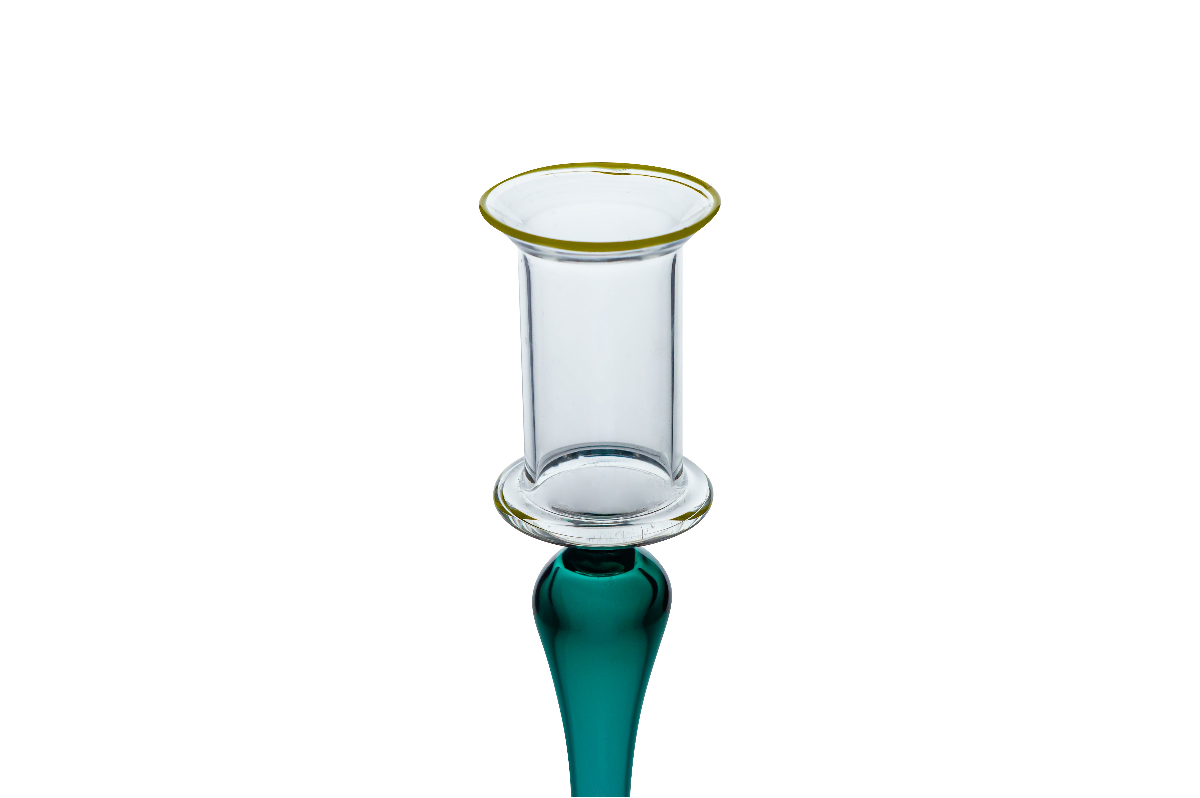 Vaporetto Luce candeliere vetro borosilicato verde 22 cm