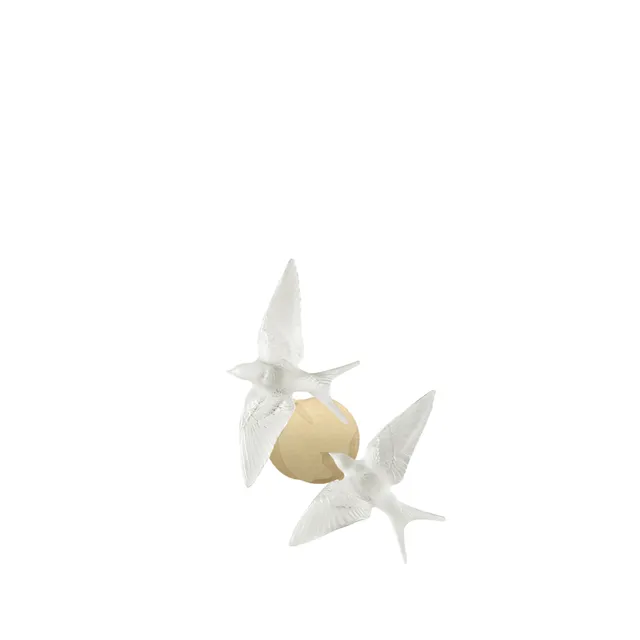 René Lalique Lighting Applique 2 Rondini Cristallo Incolore