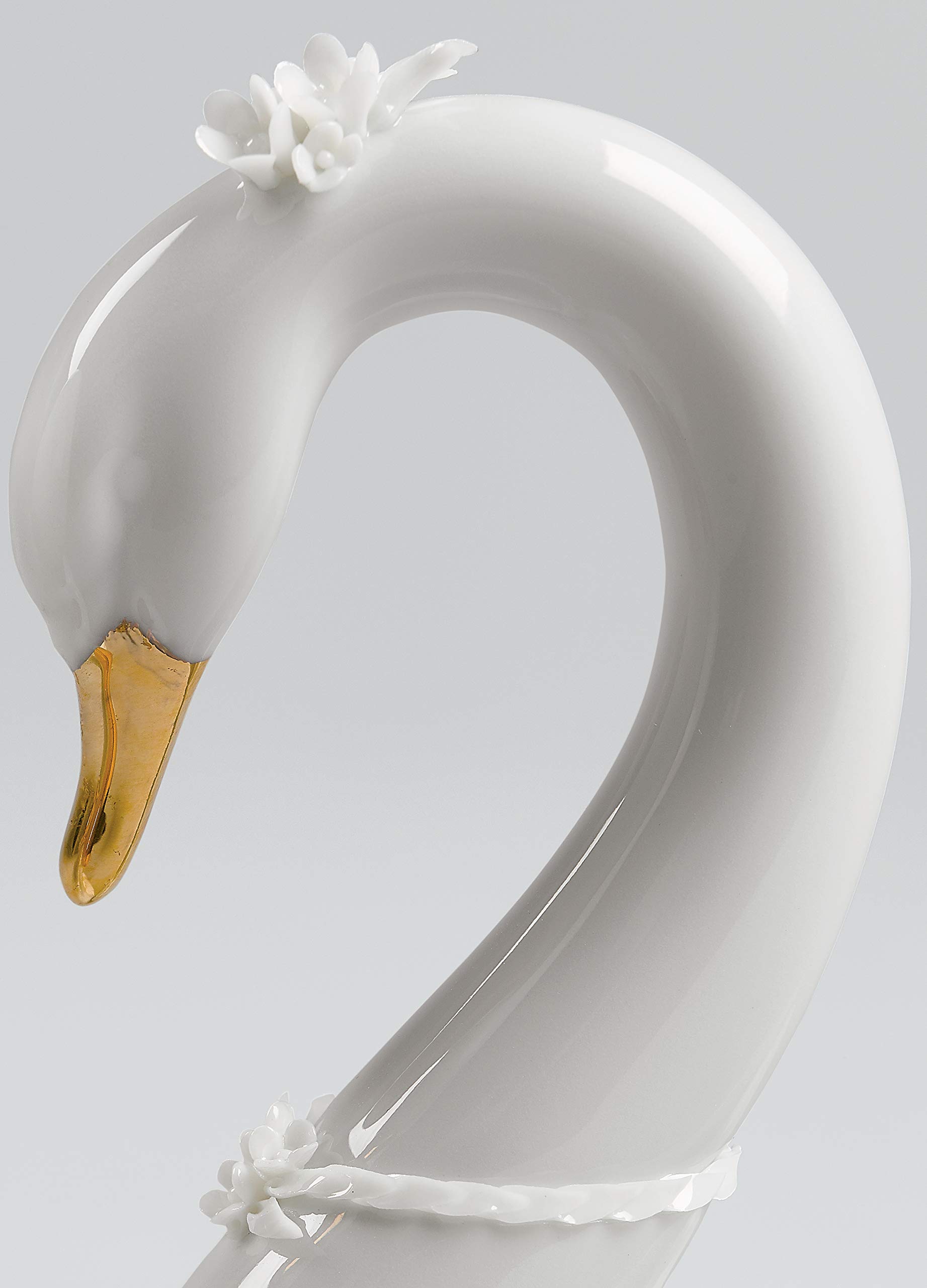 Lladró Cigni Amore Senza Fine figurina porcellana oro