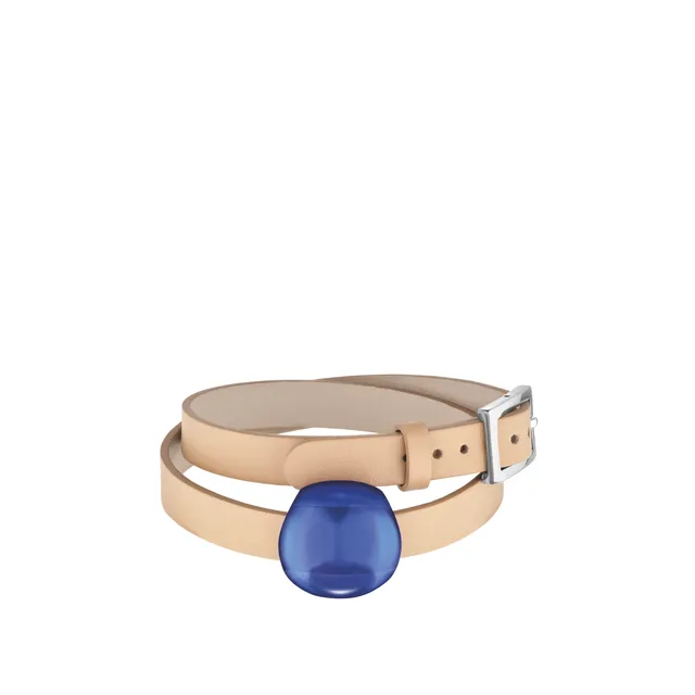 Lalique Cabochon bracciale pelle blu Cap-Ferrat donna