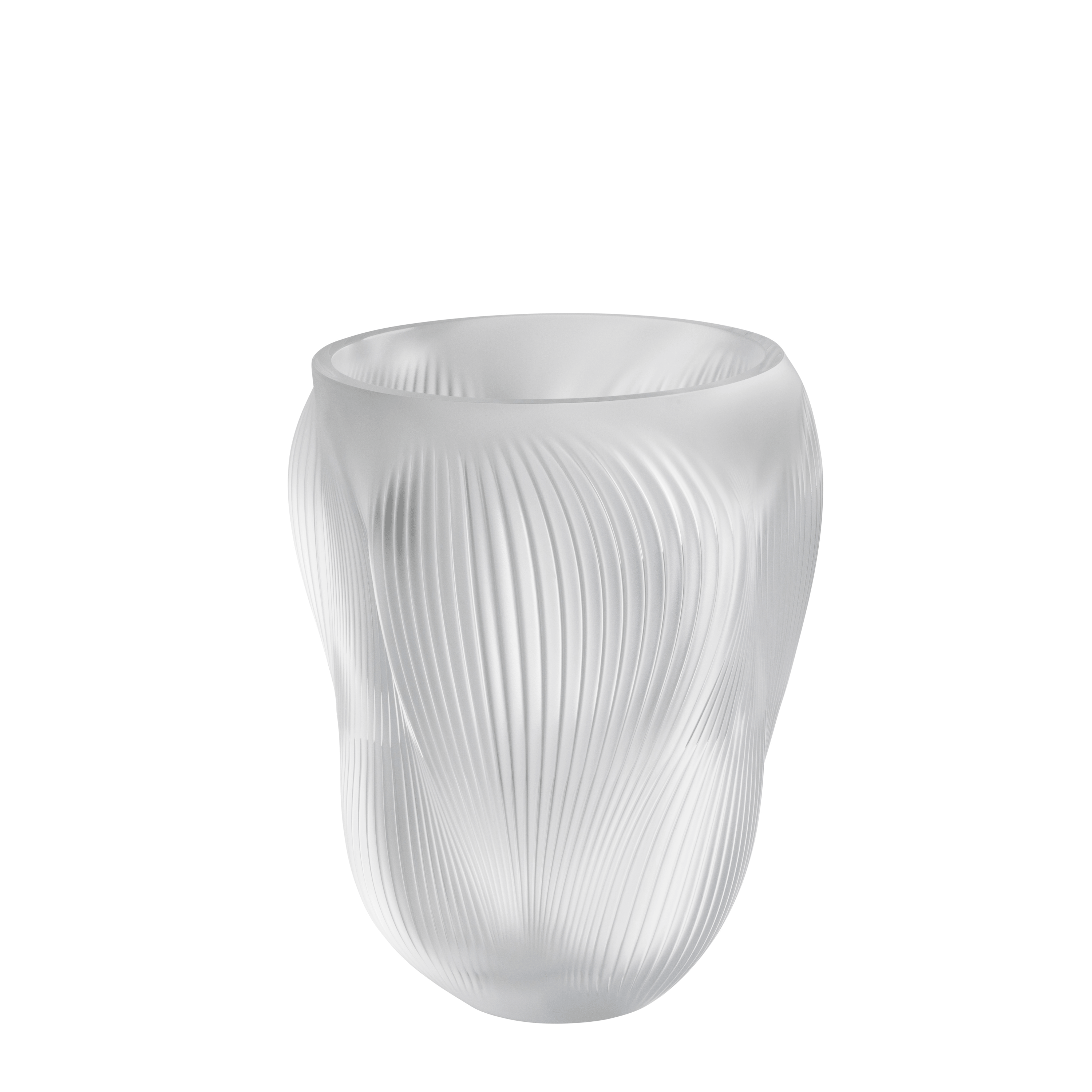 Lalique Alizé vaso grande L cristallo motivo drappeggio