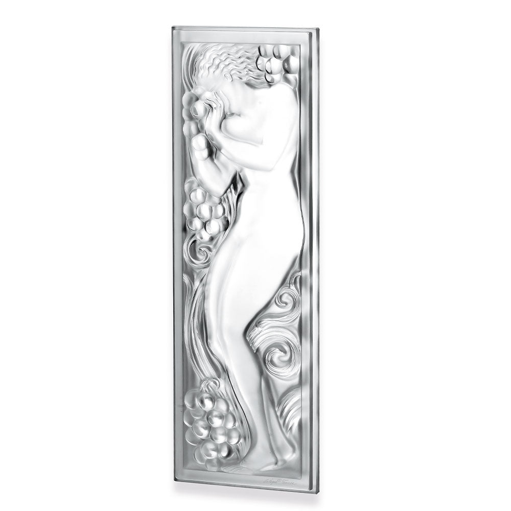 René Lalique Pannello Figurine et Raisins Cristallo Incolore