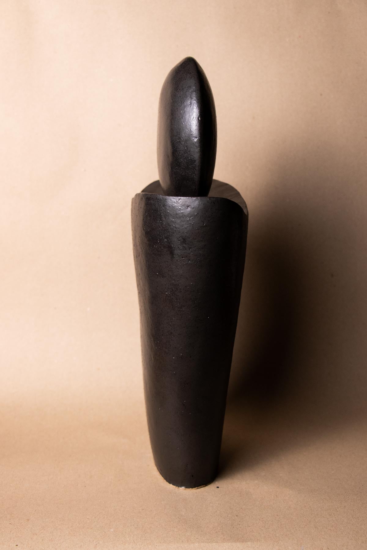 ClaireLune Serie Luna Luna Nuova I scultura grès nero 37cm