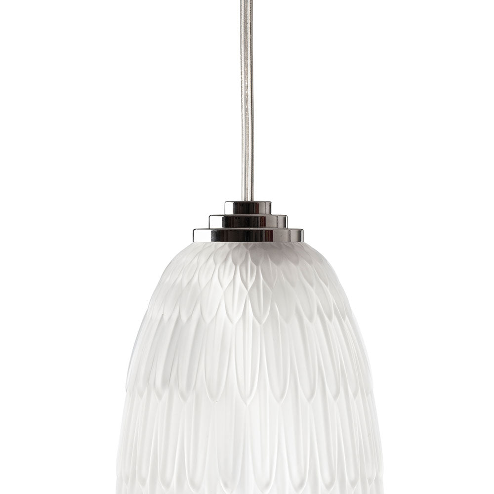 René Lalique Plumes plafoniera cristallo taglia L piume