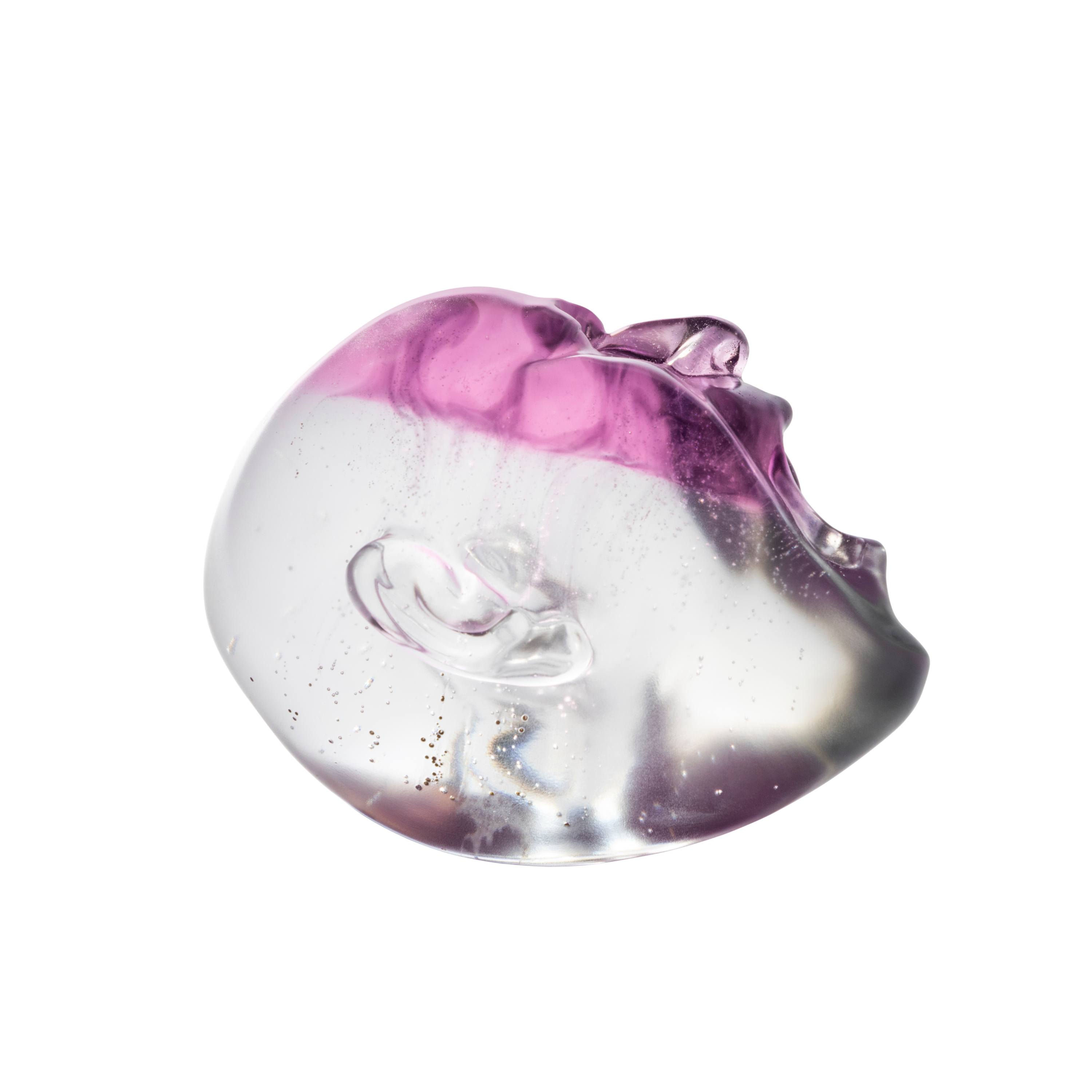 Lalique Art Yawning Man scultura cristallo rosa L