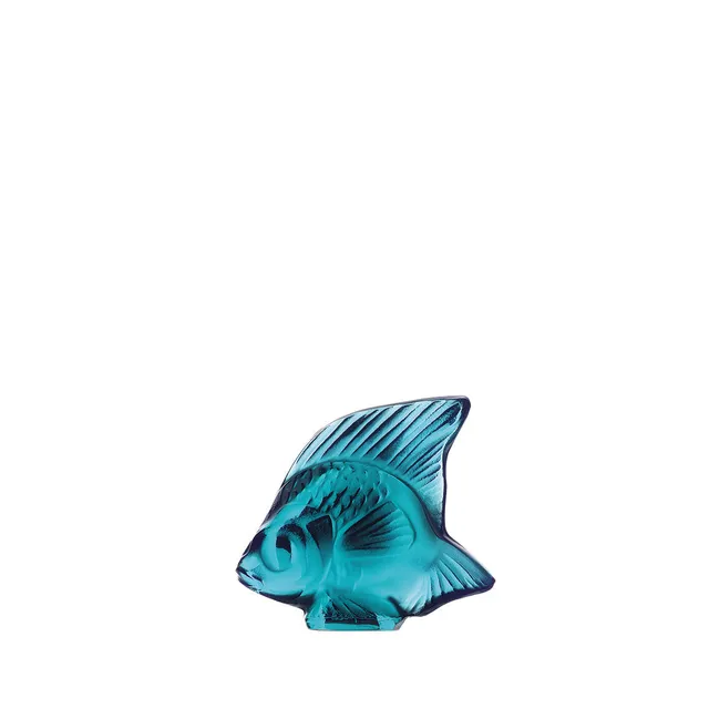 René Lalique Fish scultura turchese pesce cristallo taglia S