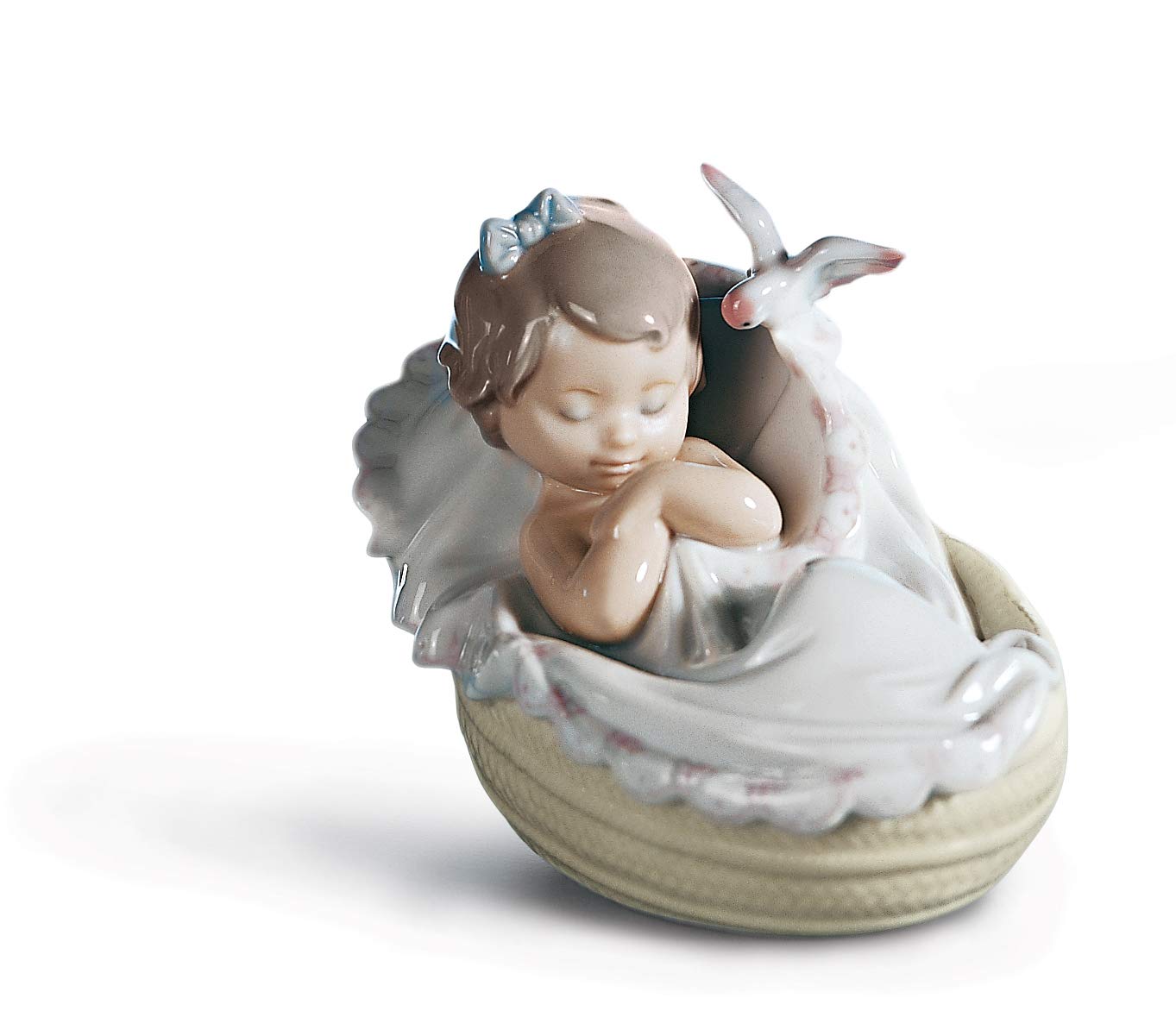 Lladró Sogni D'Oro figurina bambina culla porcellana