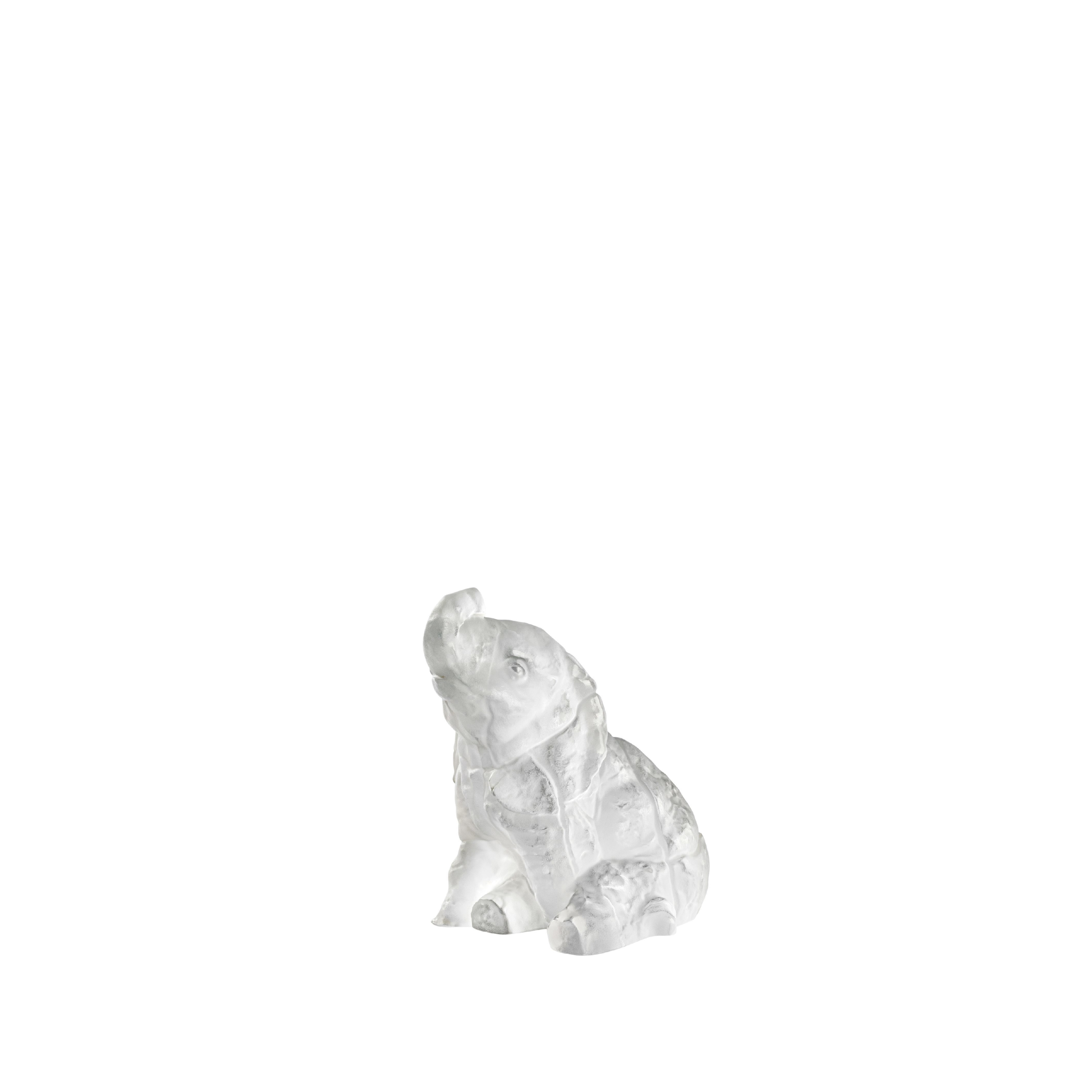 René Lalique Baby Elephant scultura elefante cristallo incolore