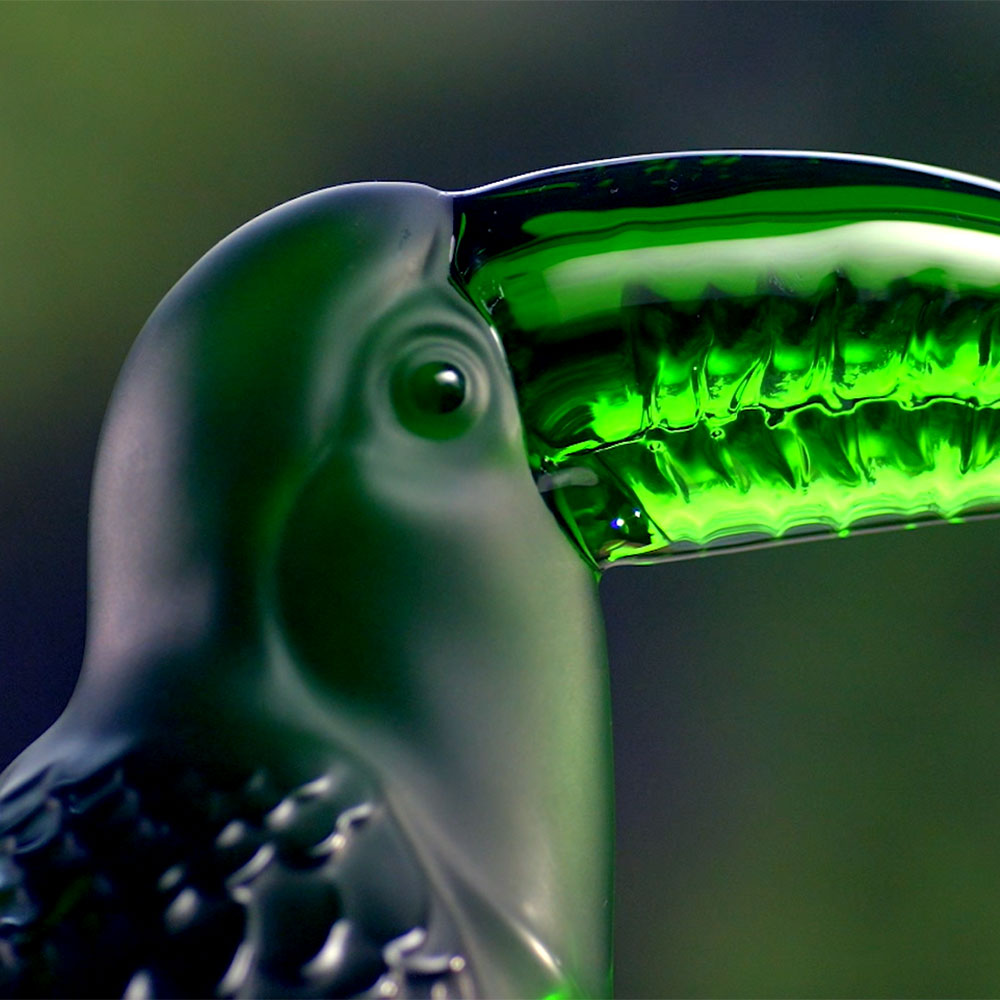 René Lalique Toucan scultura tucano verde Amazzone