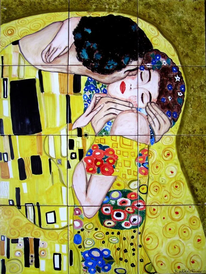 Raffaela Russo mattonelle in ceramica Klimt decoro arte