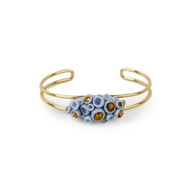 Lladró Gioielli Coral Reef braccialetto porcellana azzurro oro