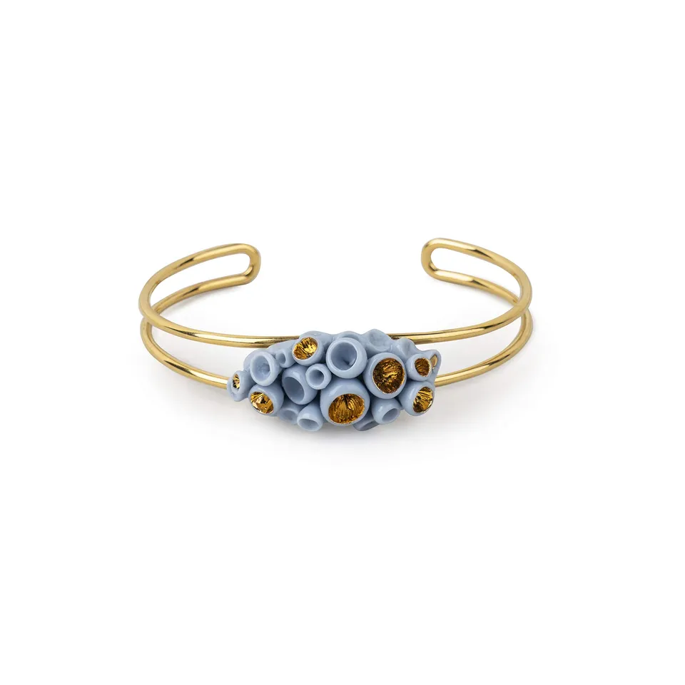 Lladró Gioielli Coral Reef braccialetto porcellana azzurro oro