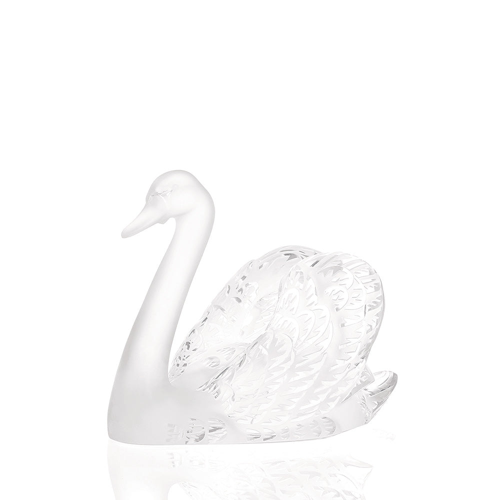 René Lalique Cigno Scultura Testa Alta Cristallo Incolore