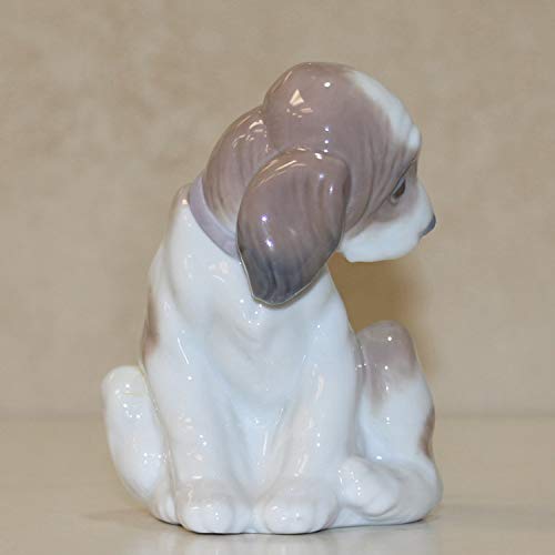 Lladró Sculture Cane con Farfalla Figurina Porcellana