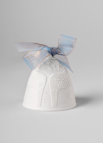 Lladró Campana Natale 2025 Blu ornamento porcellana opaca
