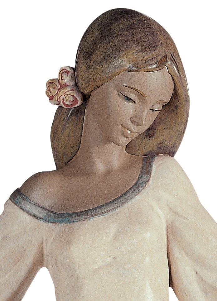 Lladró Sculture Donna Venditrice di Frutta figurina porcellana fatta a mano
