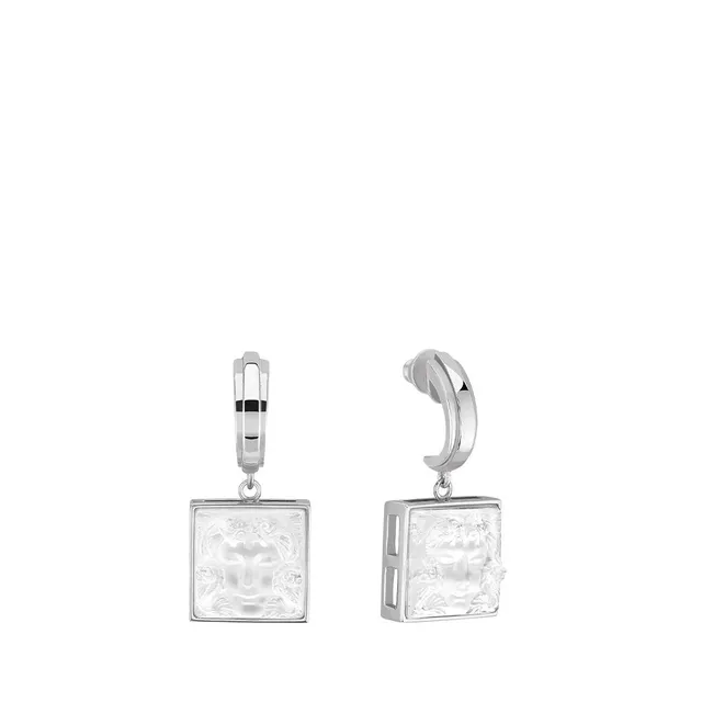 Lalique Aréthuse orecchini argento cristallo trasparente
