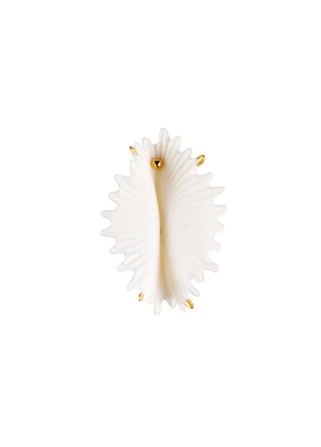 Lladró Actinia Orecchino Grande Porcellana Bianco Oro