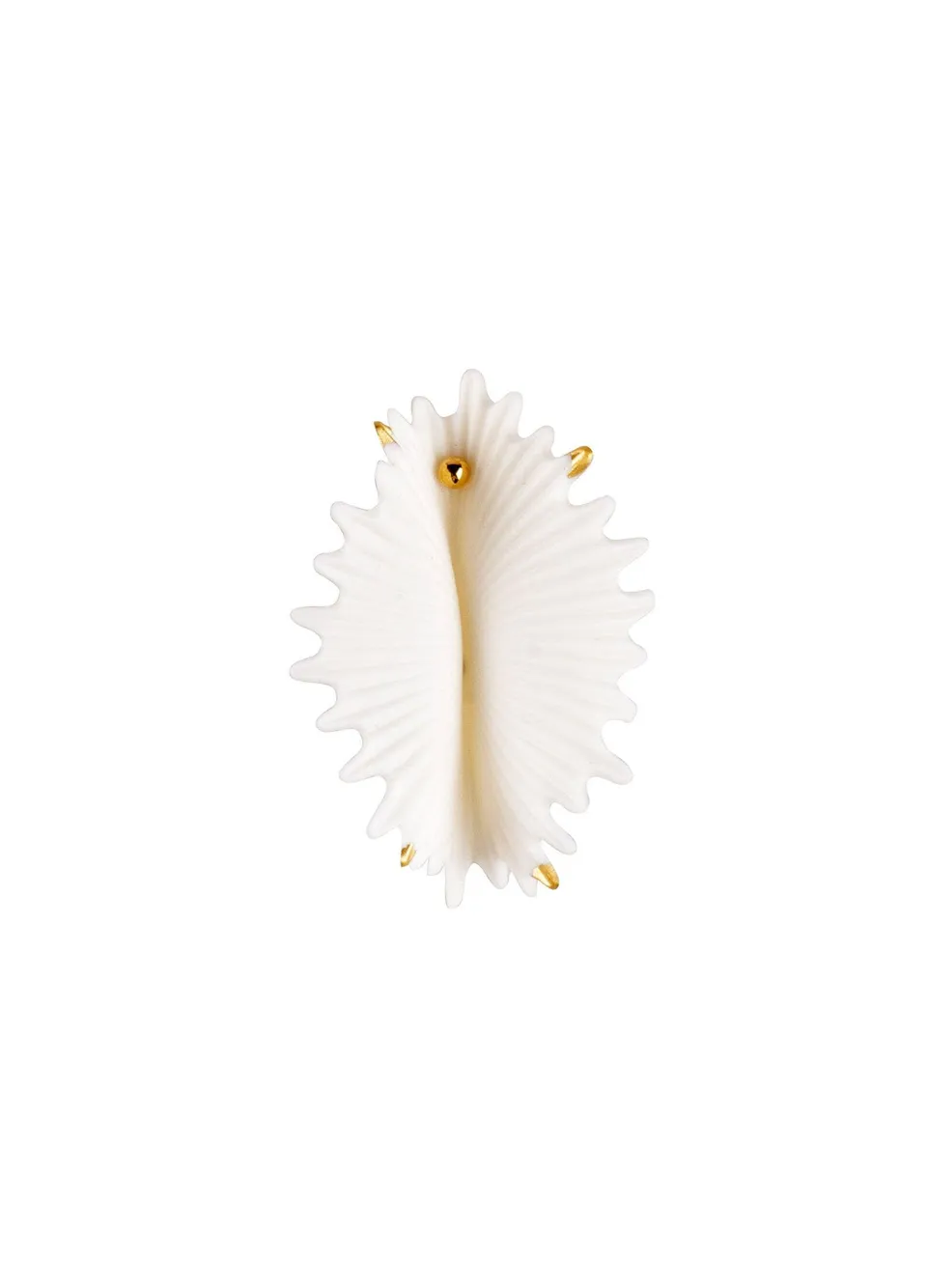 Lladró Actinia Orecchino Grande Porcellana Bianco Oro