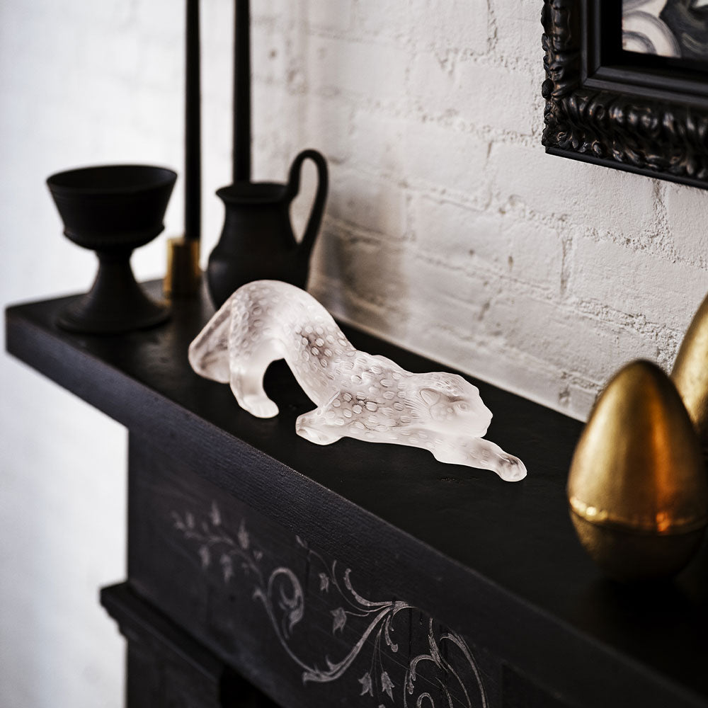 René Lalique Zeila scultura pantera in cristallo incolore
