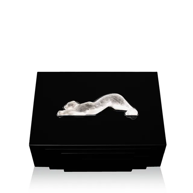 Lalique Zeila Scatola Sigari Cristallo Pantera