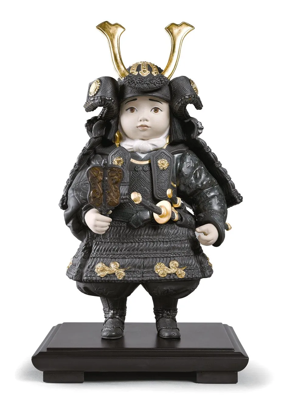 Lladró Sculture Bambino Samurai figurina lustro oro
