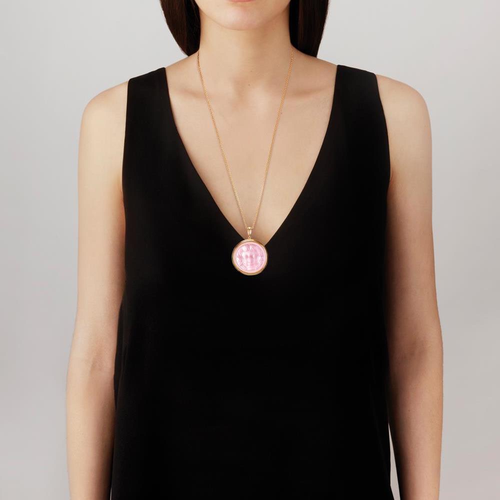 Lalique Aréthuse pendente cristallo M oro rosa nebula
