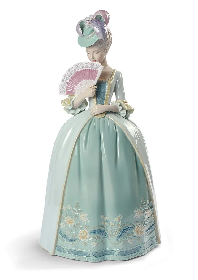 Lladró Sculture Baci statua donna azzurro porcellana