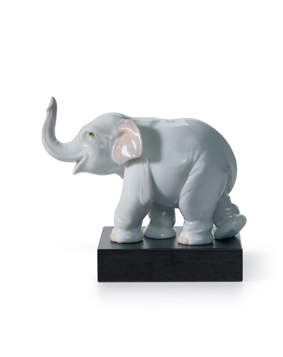 Lladró Portafortuna Figurina Elefante Porcellana Fatta Mano