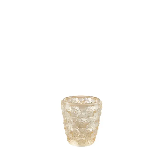 Lalique Anemones votivo portacandela cristallo incolore oro