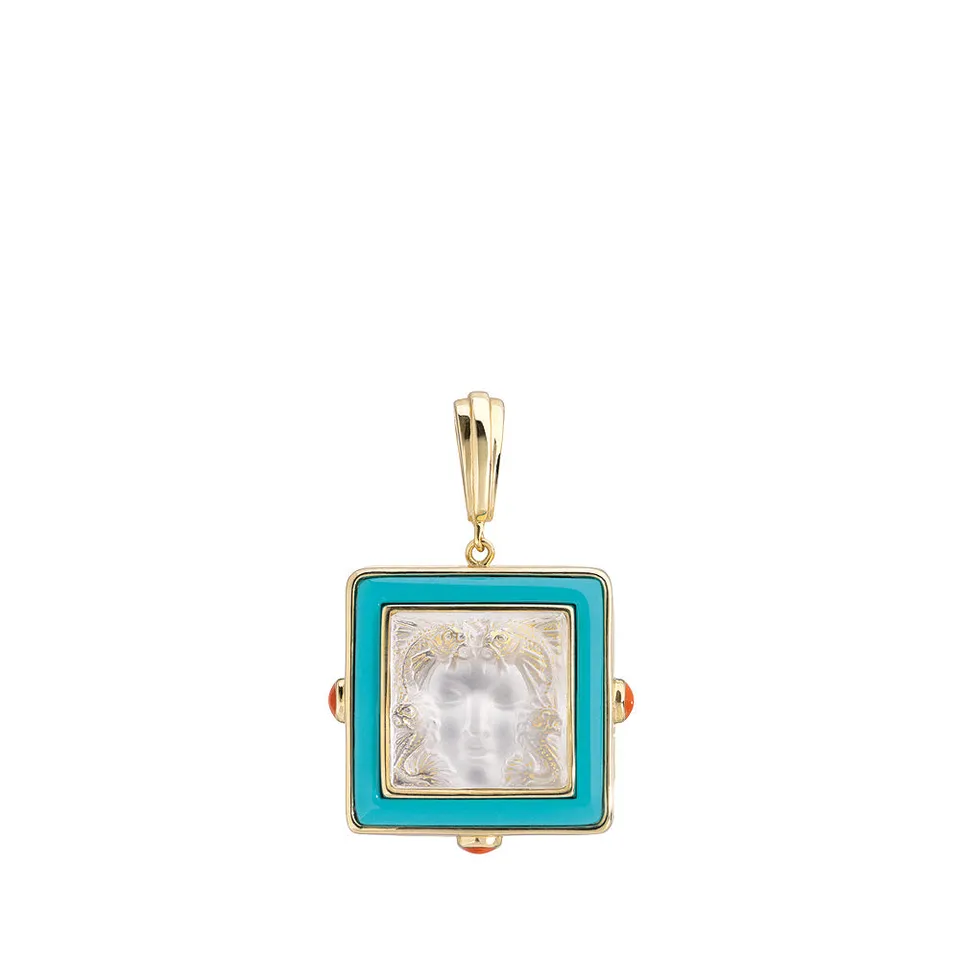René Lalique Aréthuse pendente cristallo placcato oro