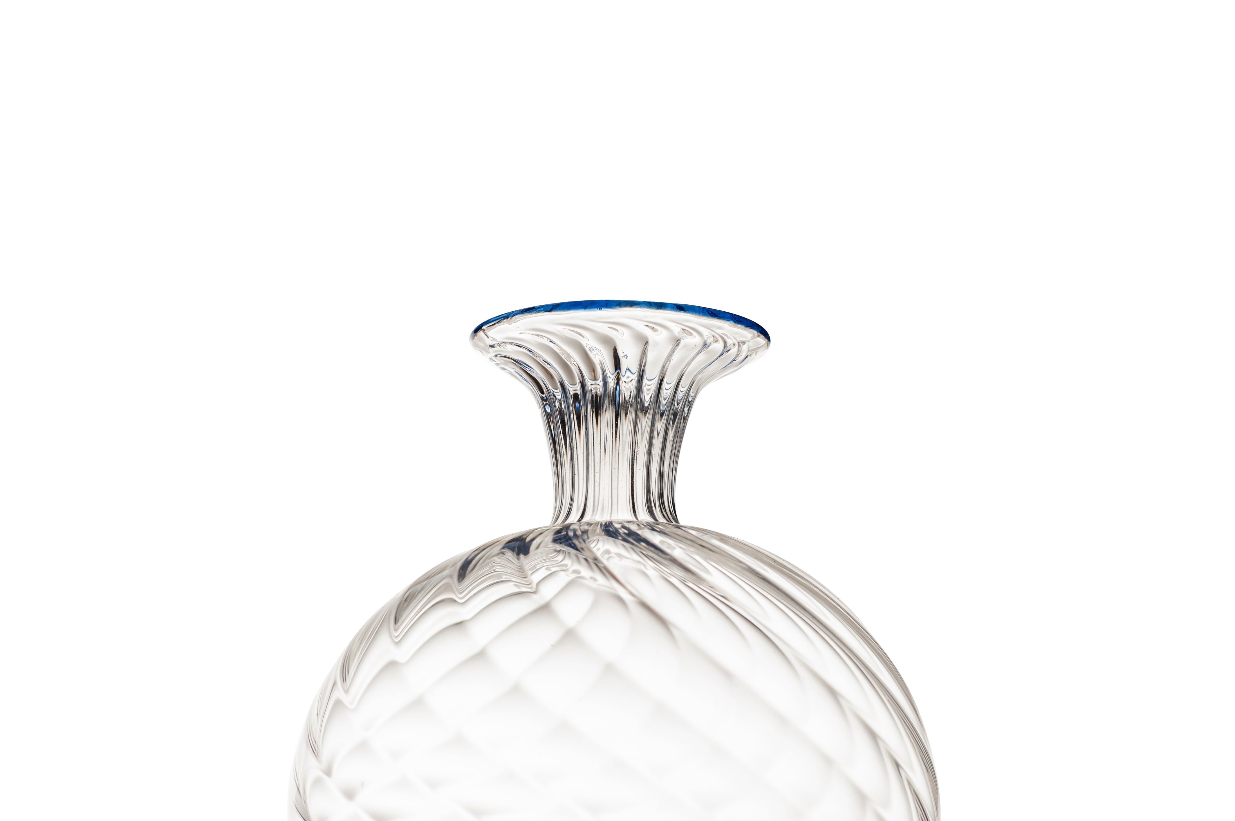 Vaporetto Cannaregio N°1 vaso vetro Murano rigadin 9,5 cm