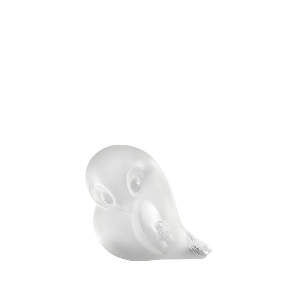 Lalique Piou-Piou scultura cristallo ali alzate