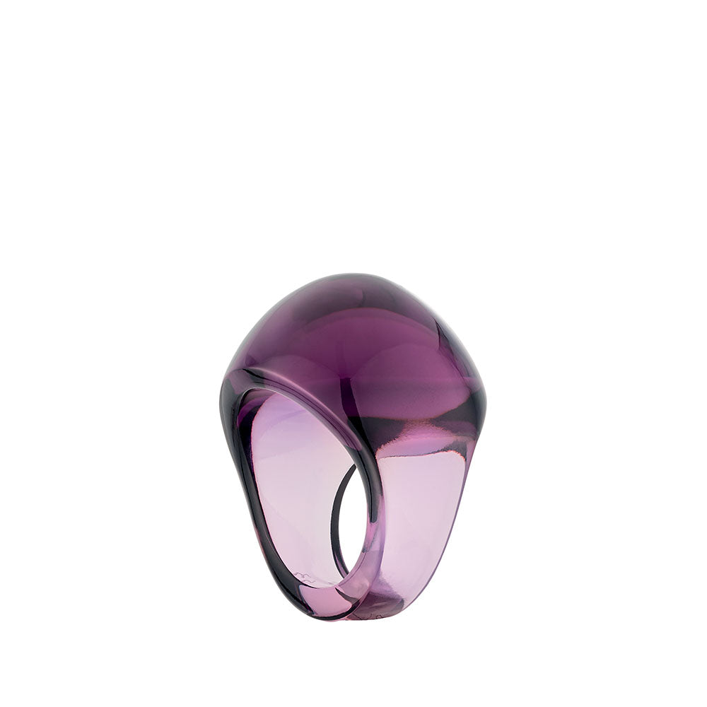 René Lalique Cabochon anello cristallo 49 viola