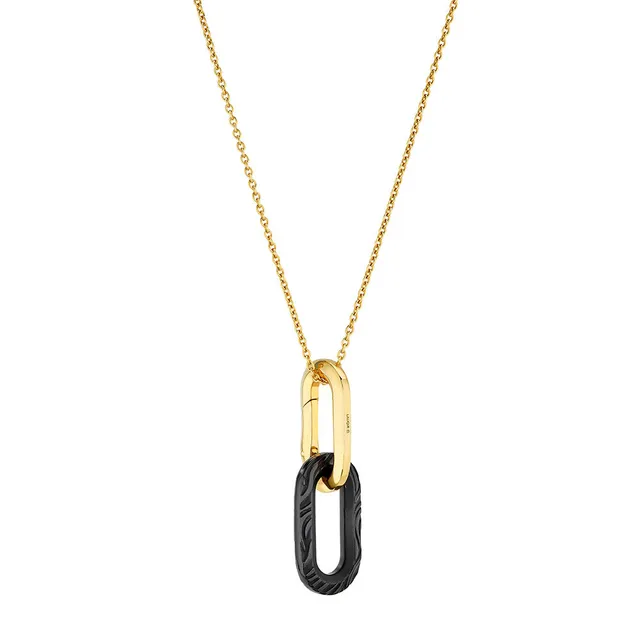 Lalique Empreinte Animale pendente nero oro 18K