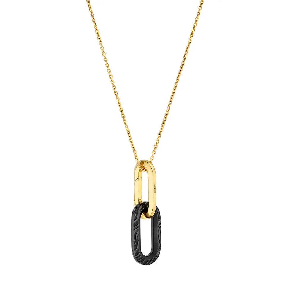 Lalique Empreinte Animale pendente nero oro 18K