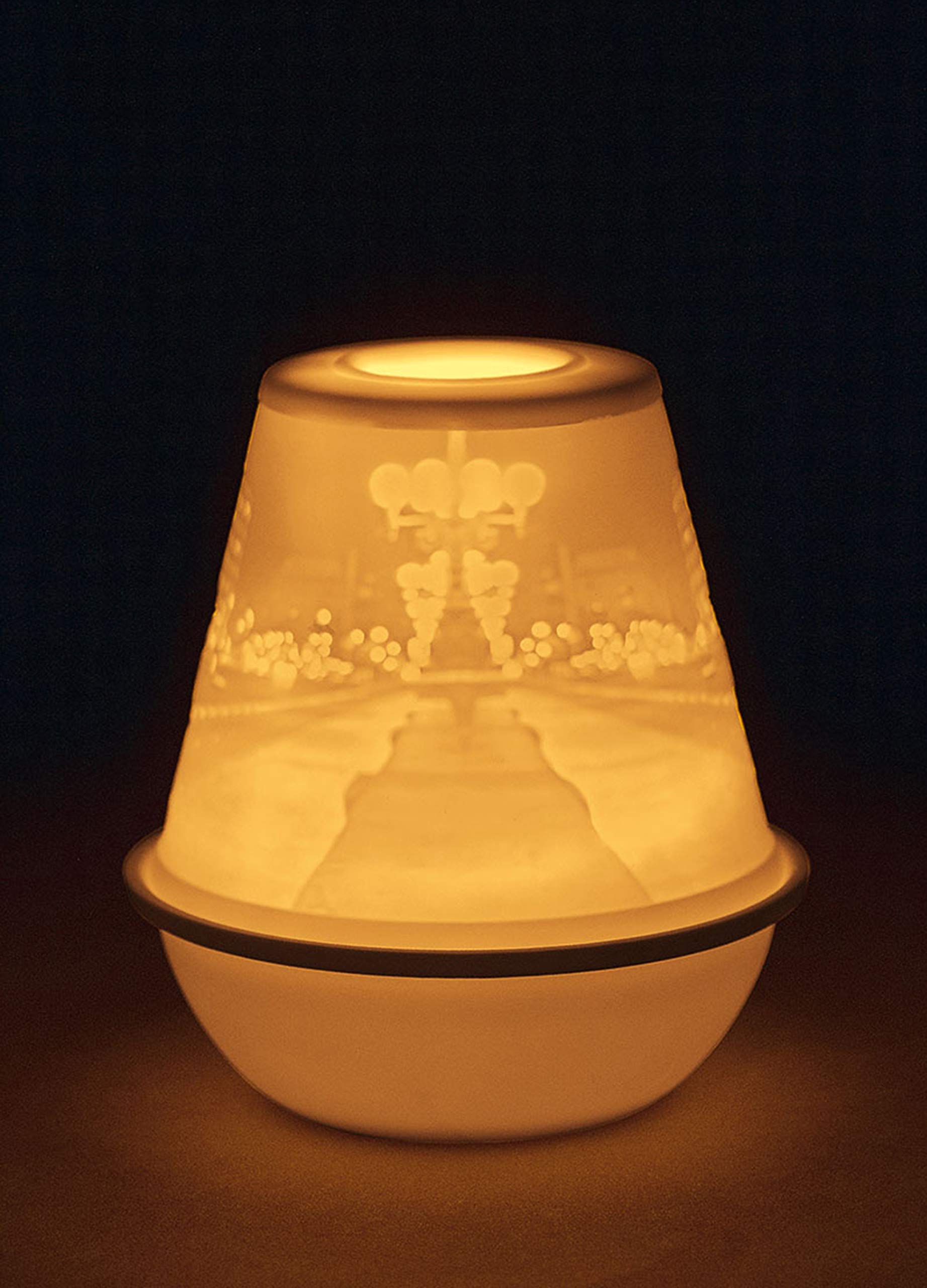 Lladró Luci della Città Litofania LED Ricaricabile Porcellana