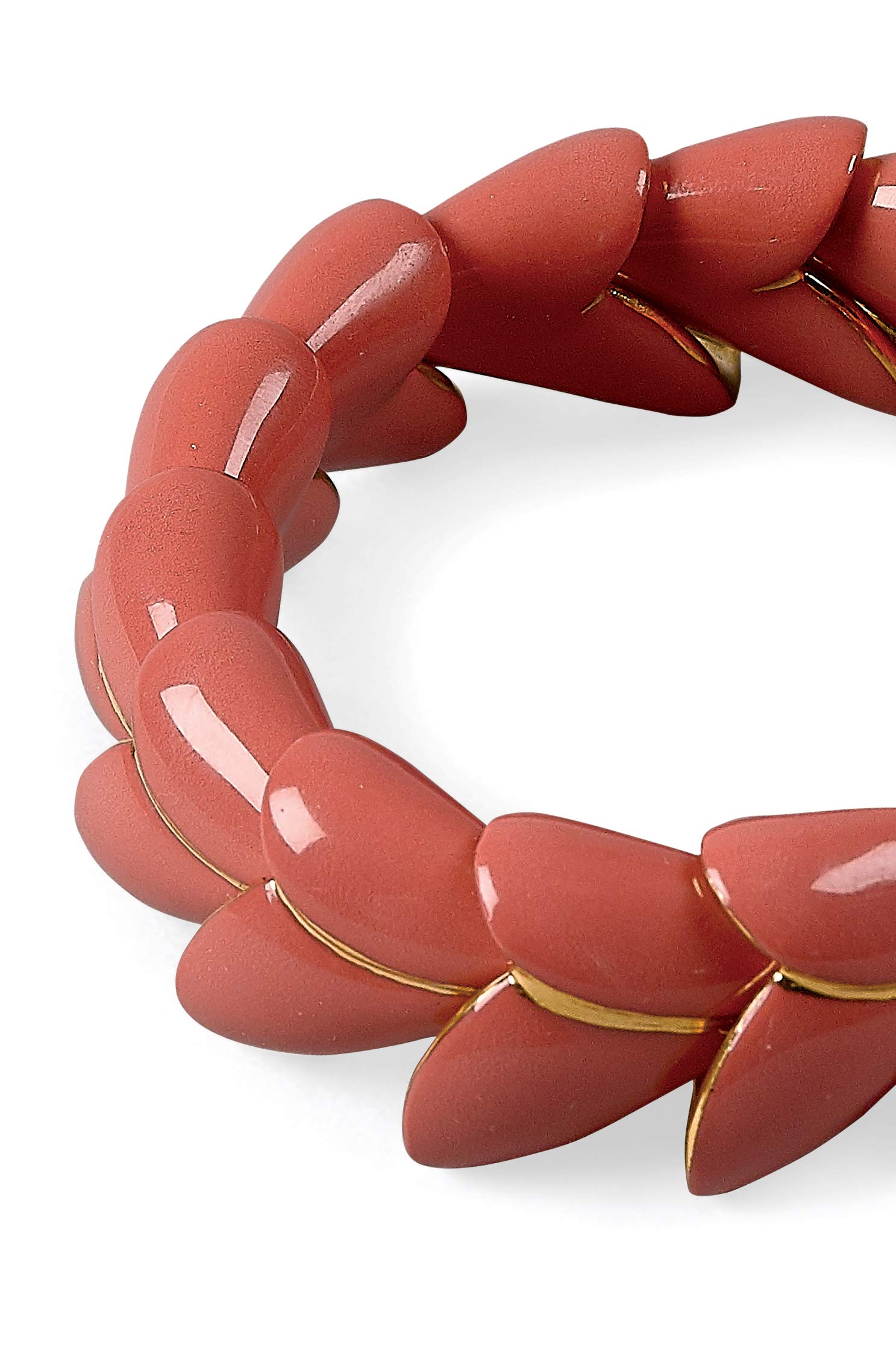 Lladró Gioielli Heliconia Bracciale in porcellana corallo
