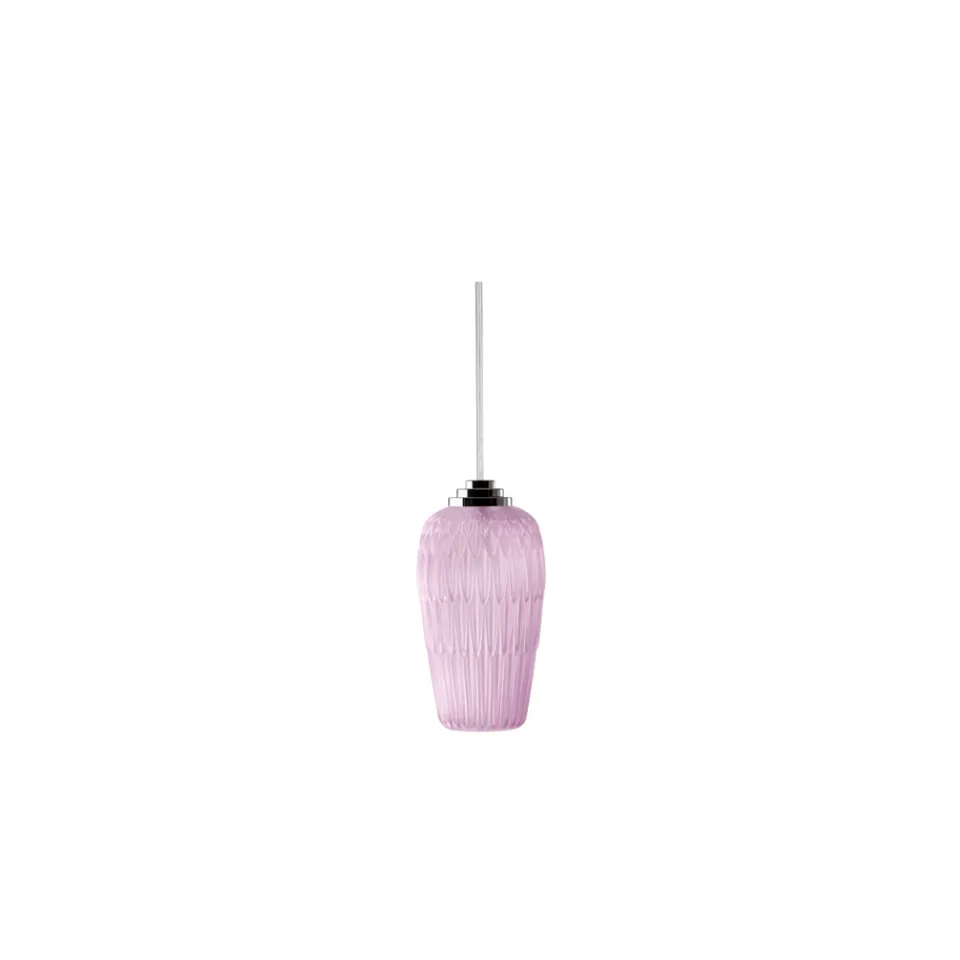 Lalique Plumes Plafoniera M in Cristallo Rosa