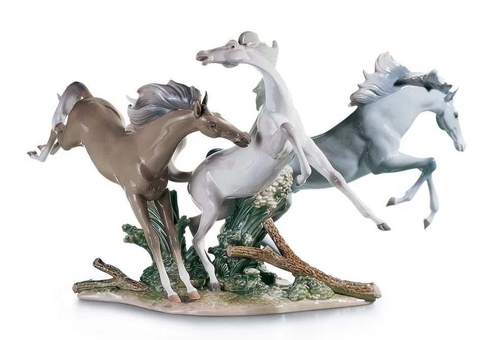 Lladró Alta Porcellana Cavalli scultura porcellana fatta a mano